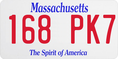MA license plate 168PK7