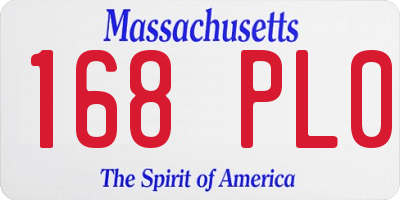 MA license plate 168PL0