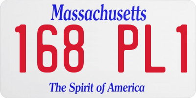 MA license plate 168PL1