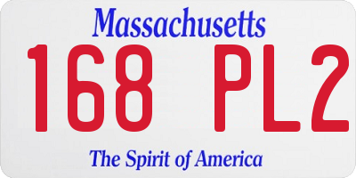 MA license plate 168PL2