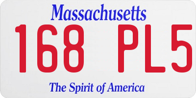 MA license plate 168PL5