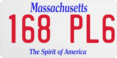 MA license plate 168PL6