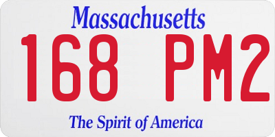 MA license plate 168PM2