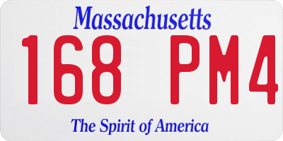 MA license plate 168PM4