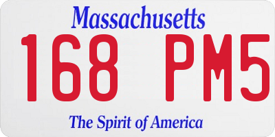 MA license plate 168PM5