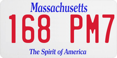 MA license plate 168PM7