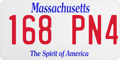 MA license plate 168PN4