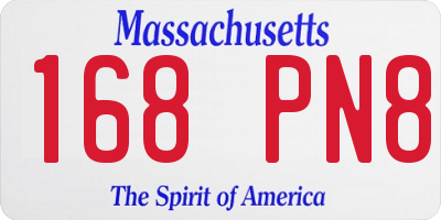MA license plate 168PN8
