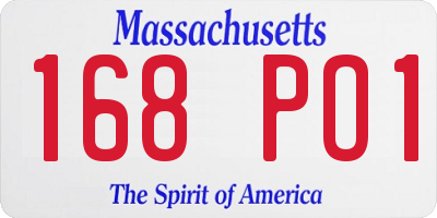 MA license plate 168PO1
