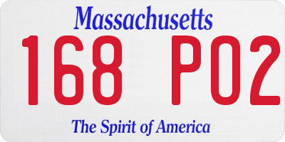 MA license plate 168PO2