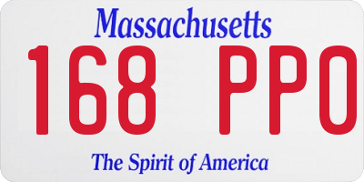 MA license plate 168PP0