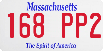MA license plate 168PP2
