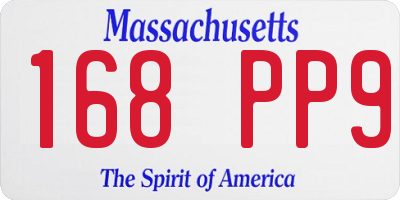 MA license plate 168PP9