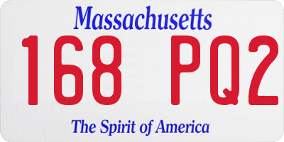 MA license plate 168PQ2