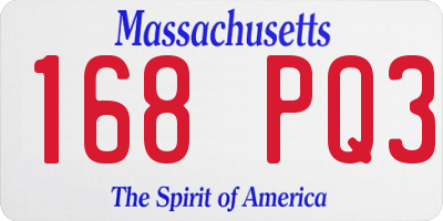 MA license plate 168PQ3