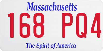 MA license plate 168PQ4