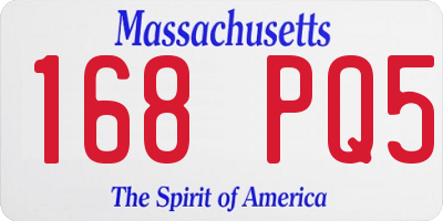 MA license plate 168PQ5