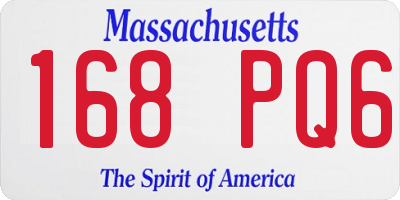 MA license plate 168PQ6