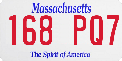 MA license plate 168PQ7