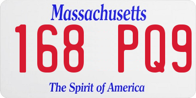 MA license plate 168PQ9