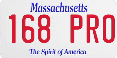 MA license plate 168PR0