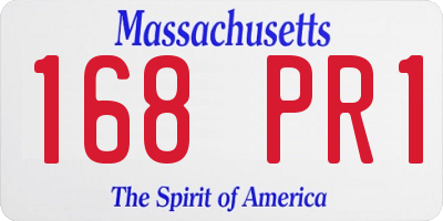 MA license plate 168PR1