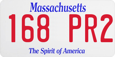 MA license plate 168PR2