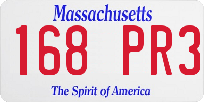 MA license plate 168PR3