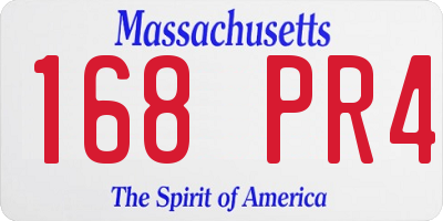 MA license plate 168PR4