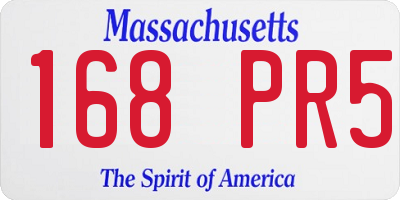 MA license plate 168PR5