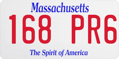 MA license plate 168PR6