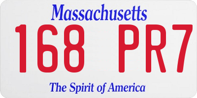 MA license plate 168PR7