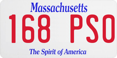 MA license plate 168PS0