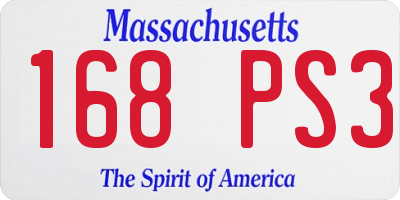 MA license plate 168PS3
