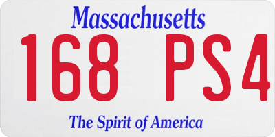 MA license plate 168PS4