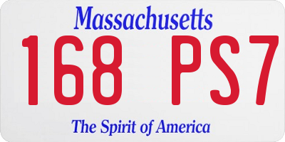 MA license plate 168PS7