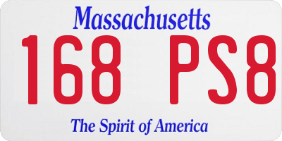 MA license plate 168PS8