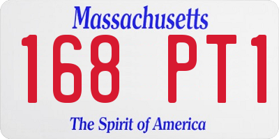 MA license plate 168PT1