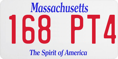 MA license plate 168PT4
