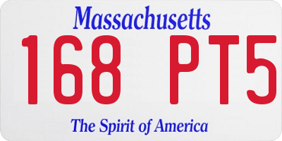 MA license plate 168PT5