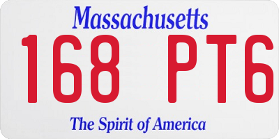 MA license plate 168PT6