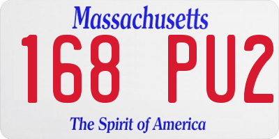 MA license plate 168PU2