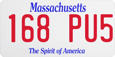 MA license plate 168PU5