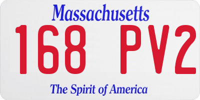 MA license plate 168PV2