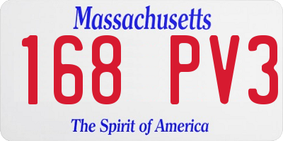 MA license plate 168PV3