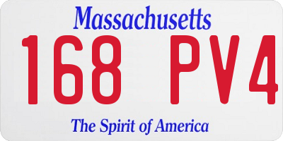 MA license plate 168PV4