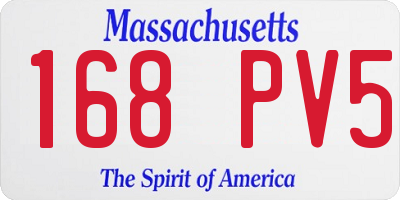 MA license plate 168PV5