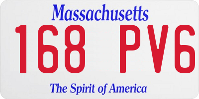 MA license plate 168PV6