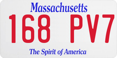 MA license plate 168PV7