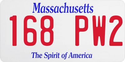 MA license plate 168PW2